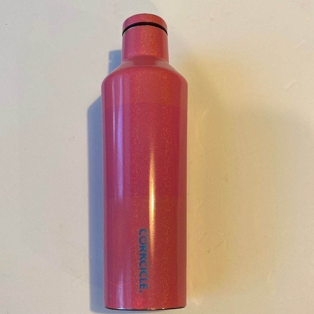 Corkcicle water bottle pink holds 16 ounces